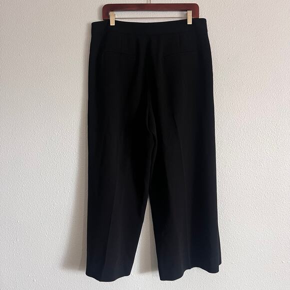 MM.LaFleur Black Wide Leg Cropped Culotte Pants Size 12 High Rise Career - Picture 9 of 10